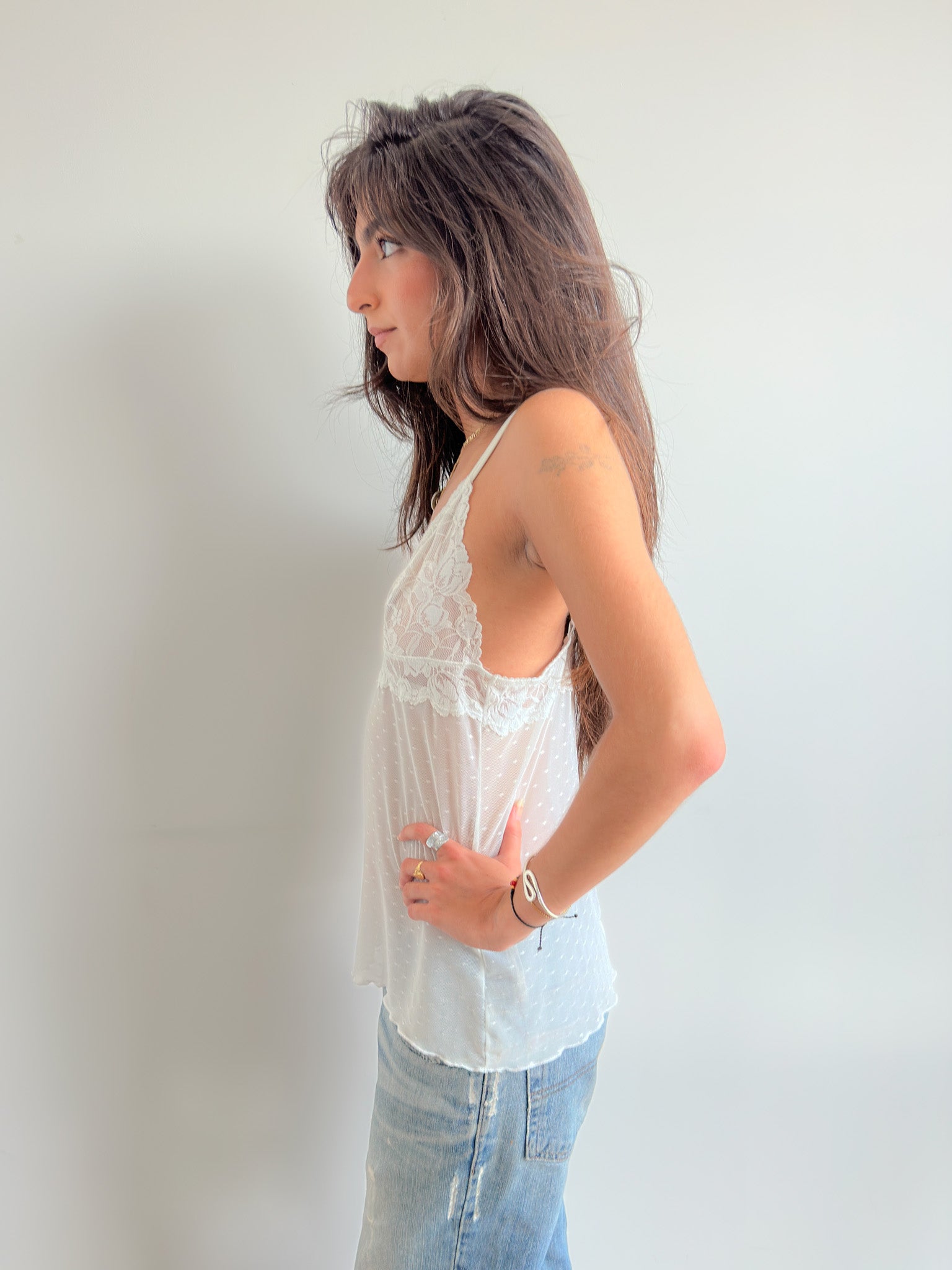 mesh cami top / size s-m