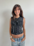 studded button up top / size xs-s