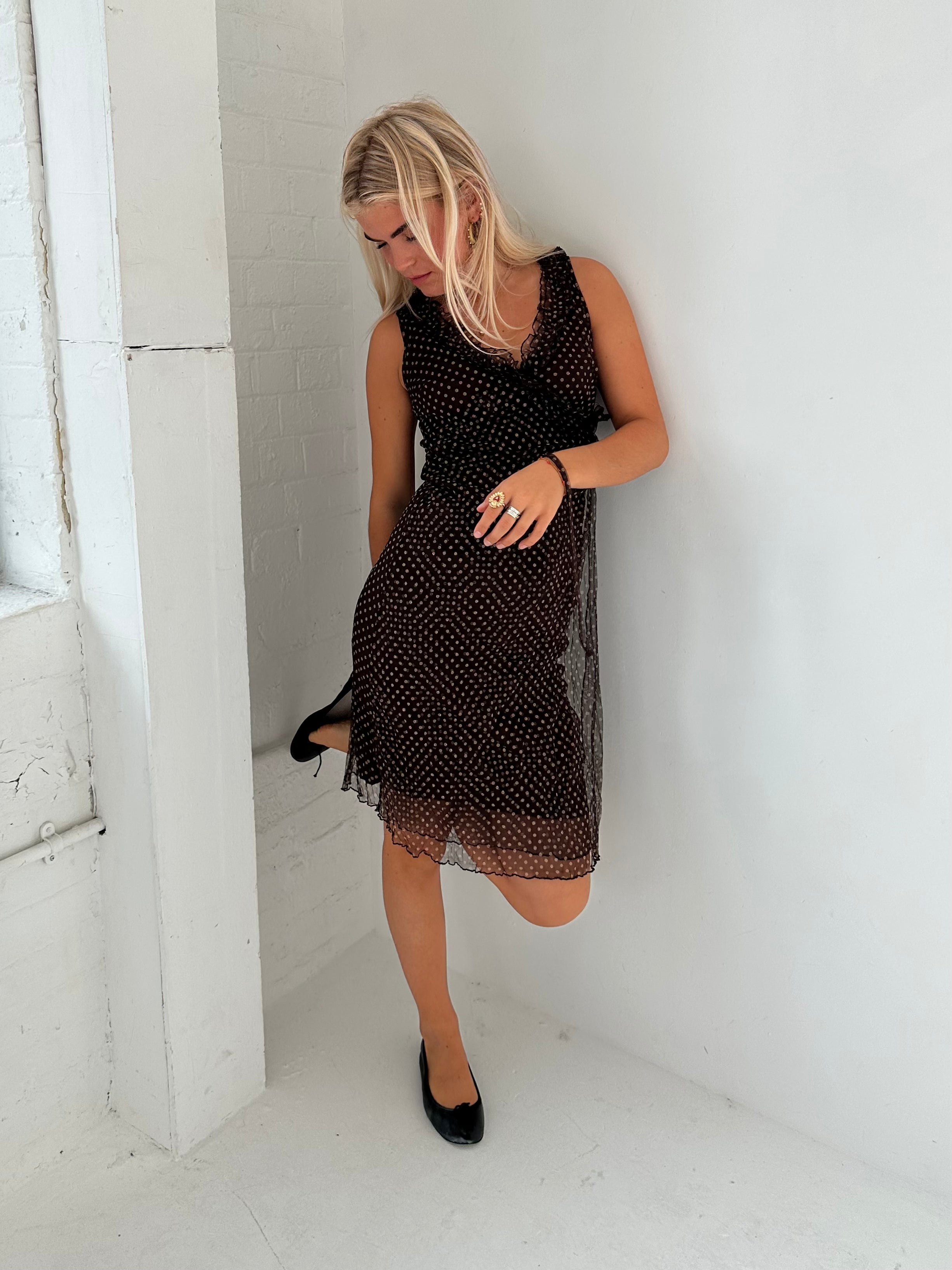 polka dot dress — size xs/s