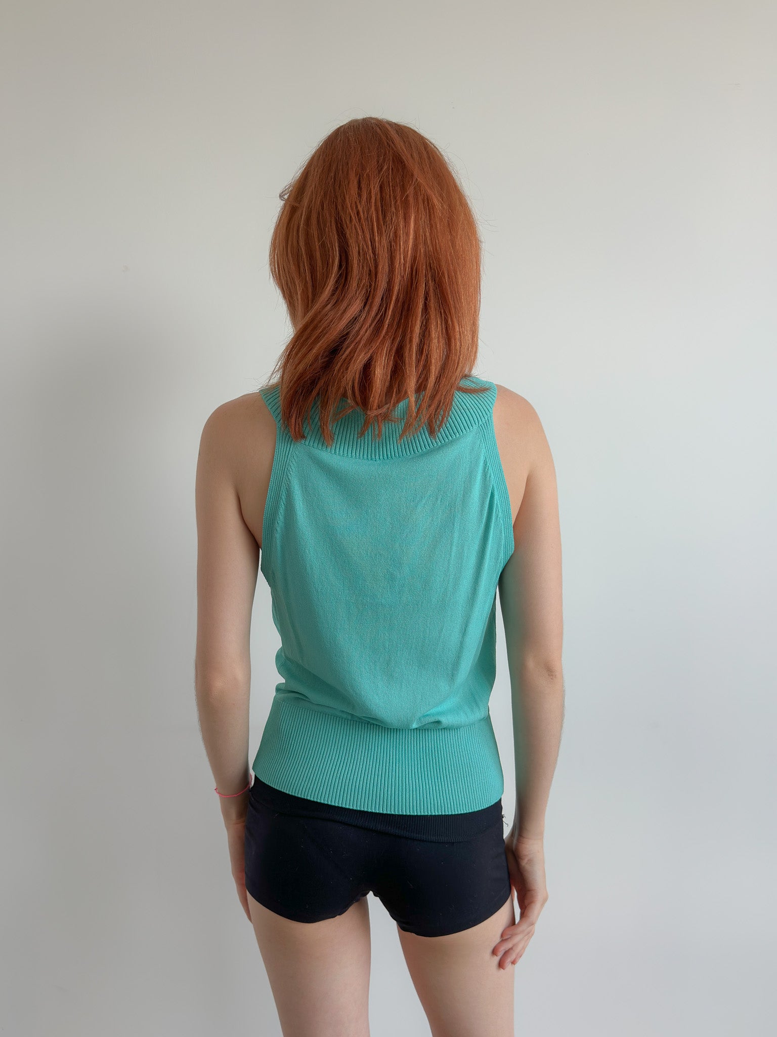 aqua knit vest / size s