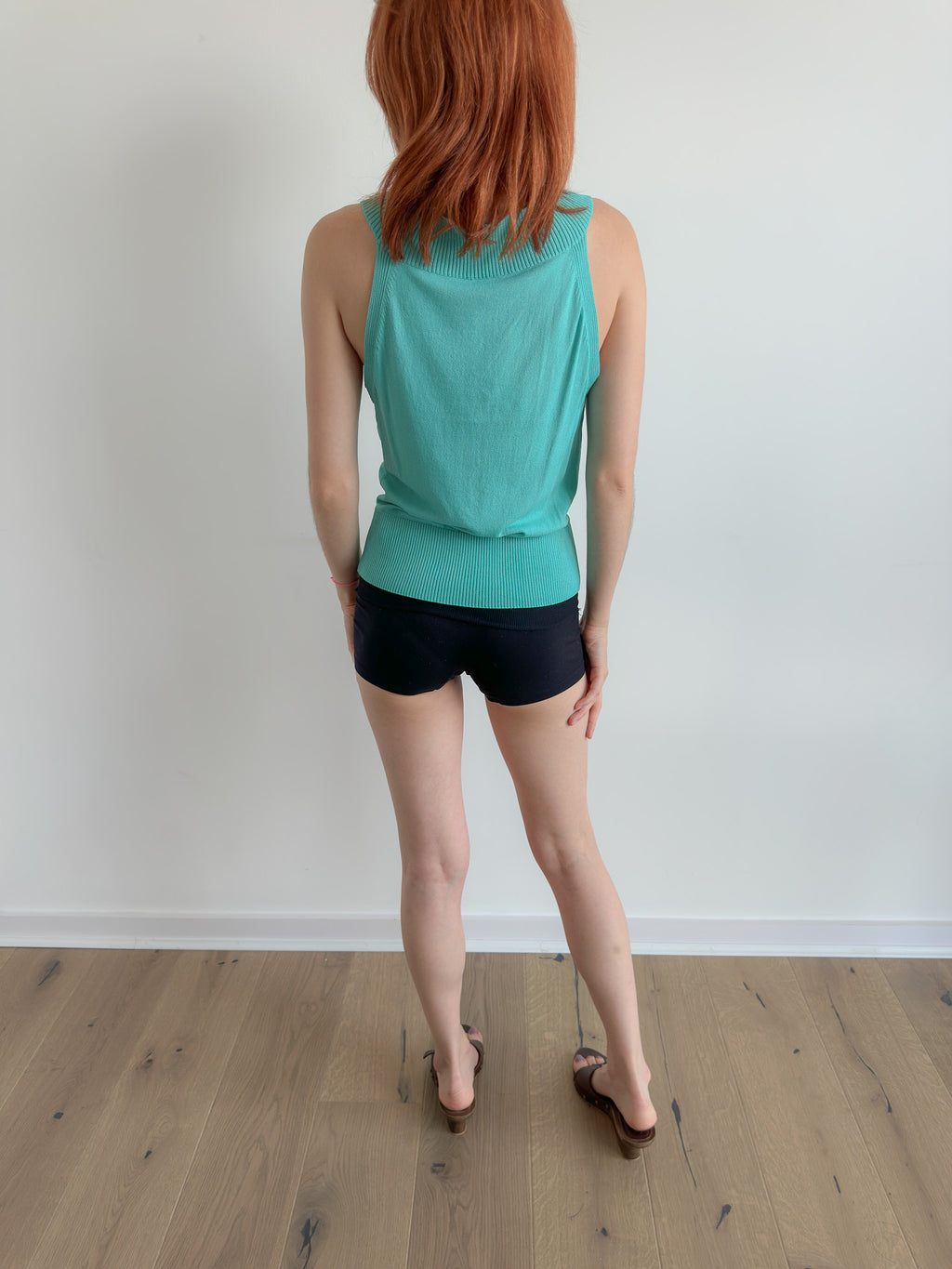 aqua knit vest / size s