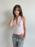 hook eye halter top / size s
