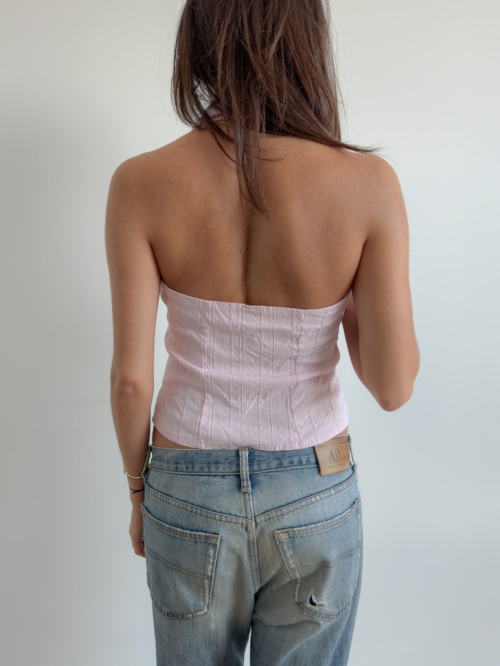 hook eye halter top / size s