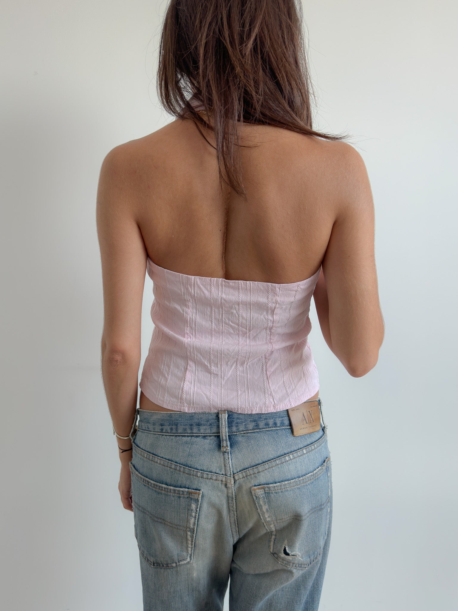 hook eye halter top / size s