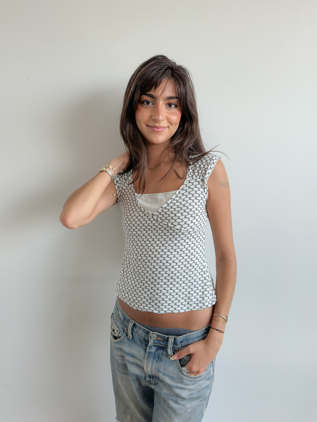 layered baby tee / size s