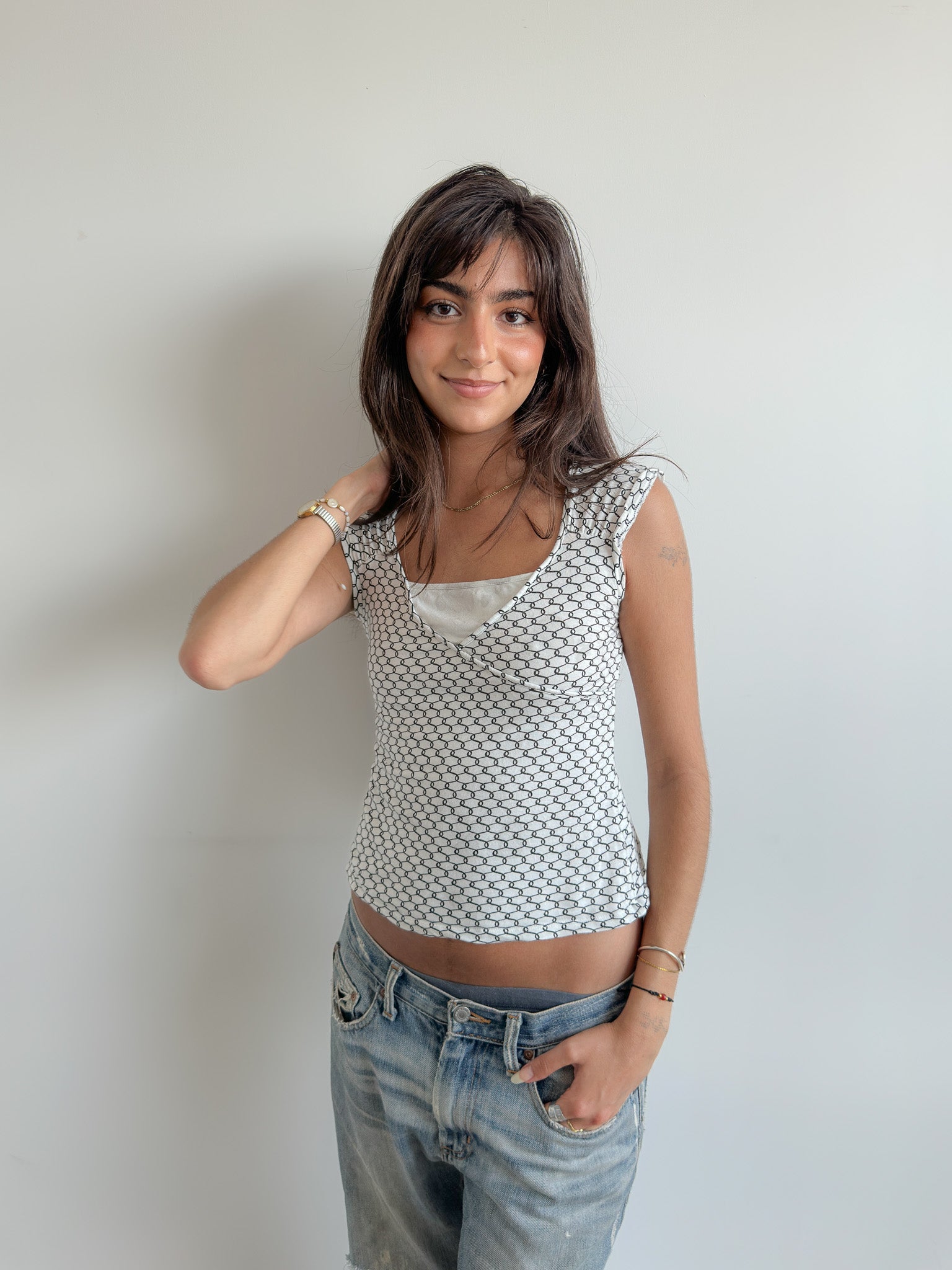 layered baby tee / size s