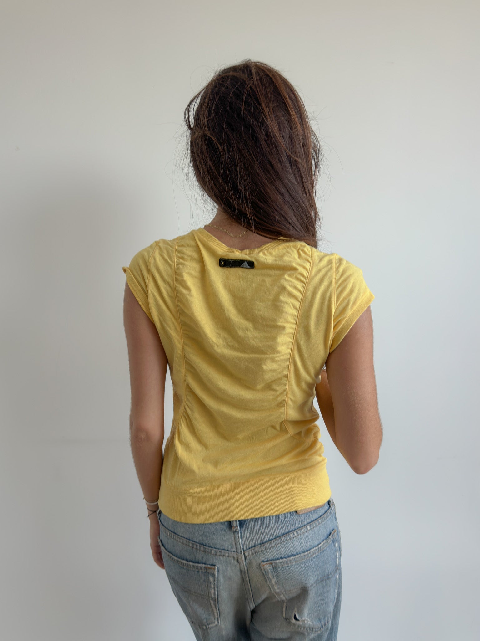 adidas gathered top / size s