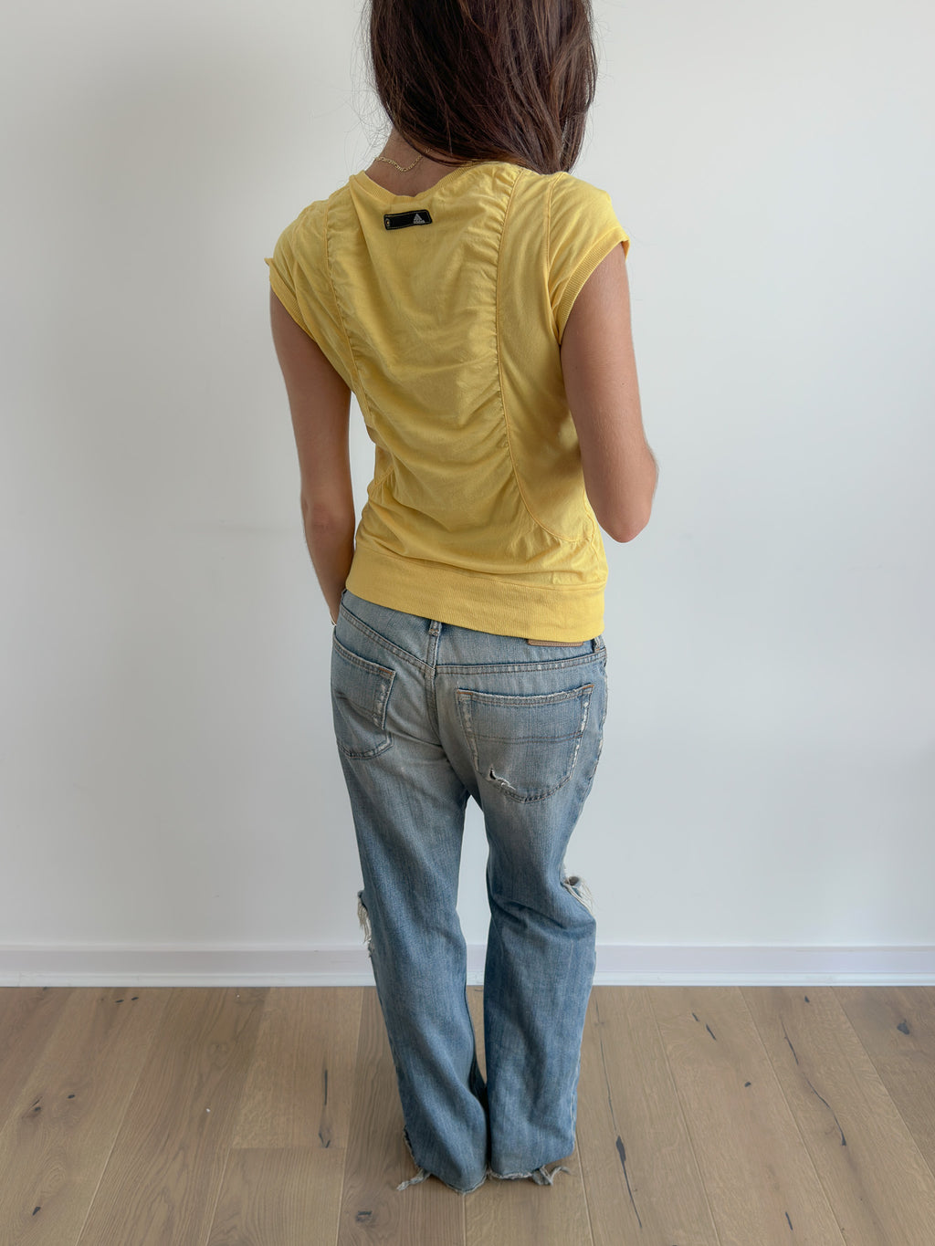 adidas gathered top / size s