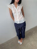 sheer button up / size m