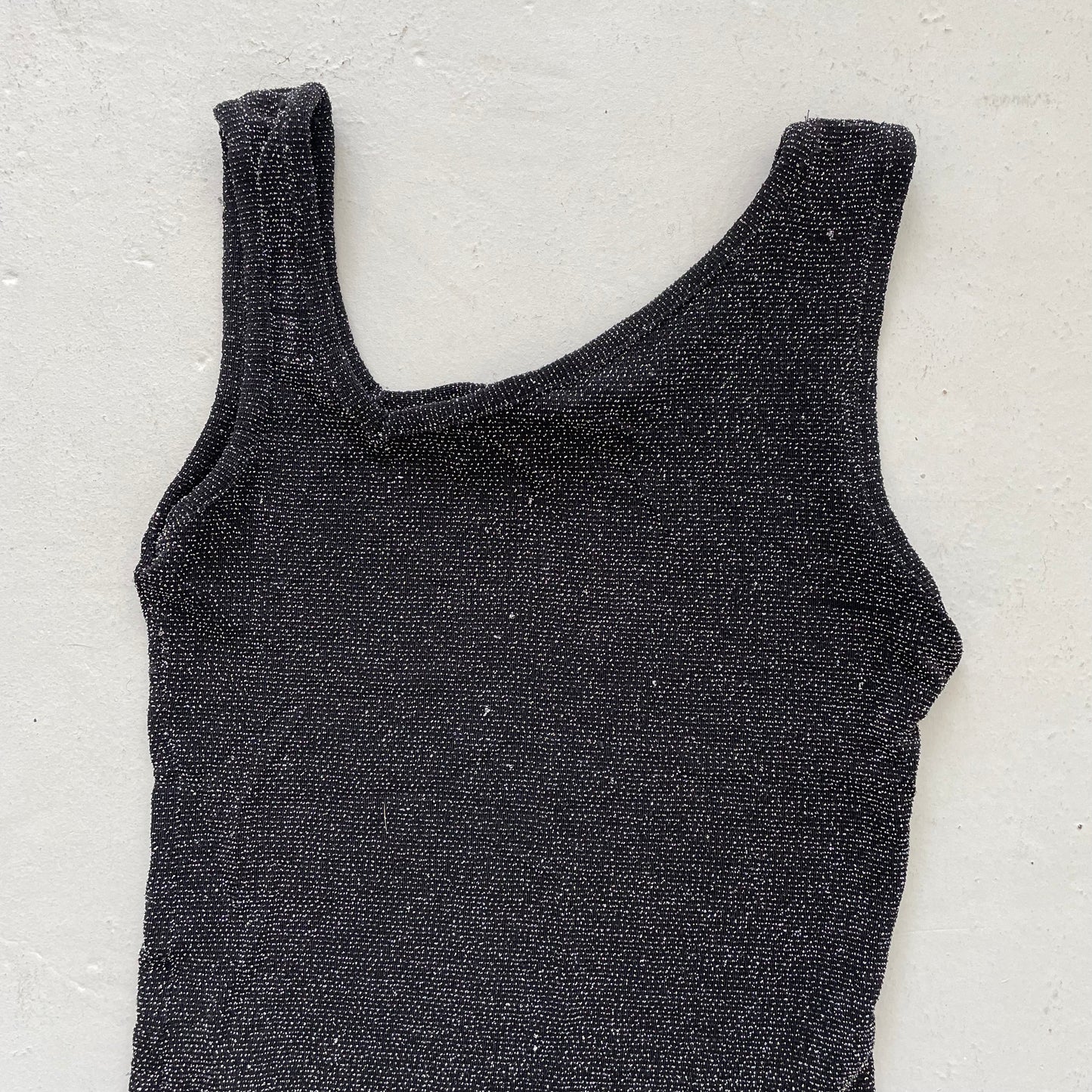 00’s Glitter Asymmetric Vest Top - Size XS