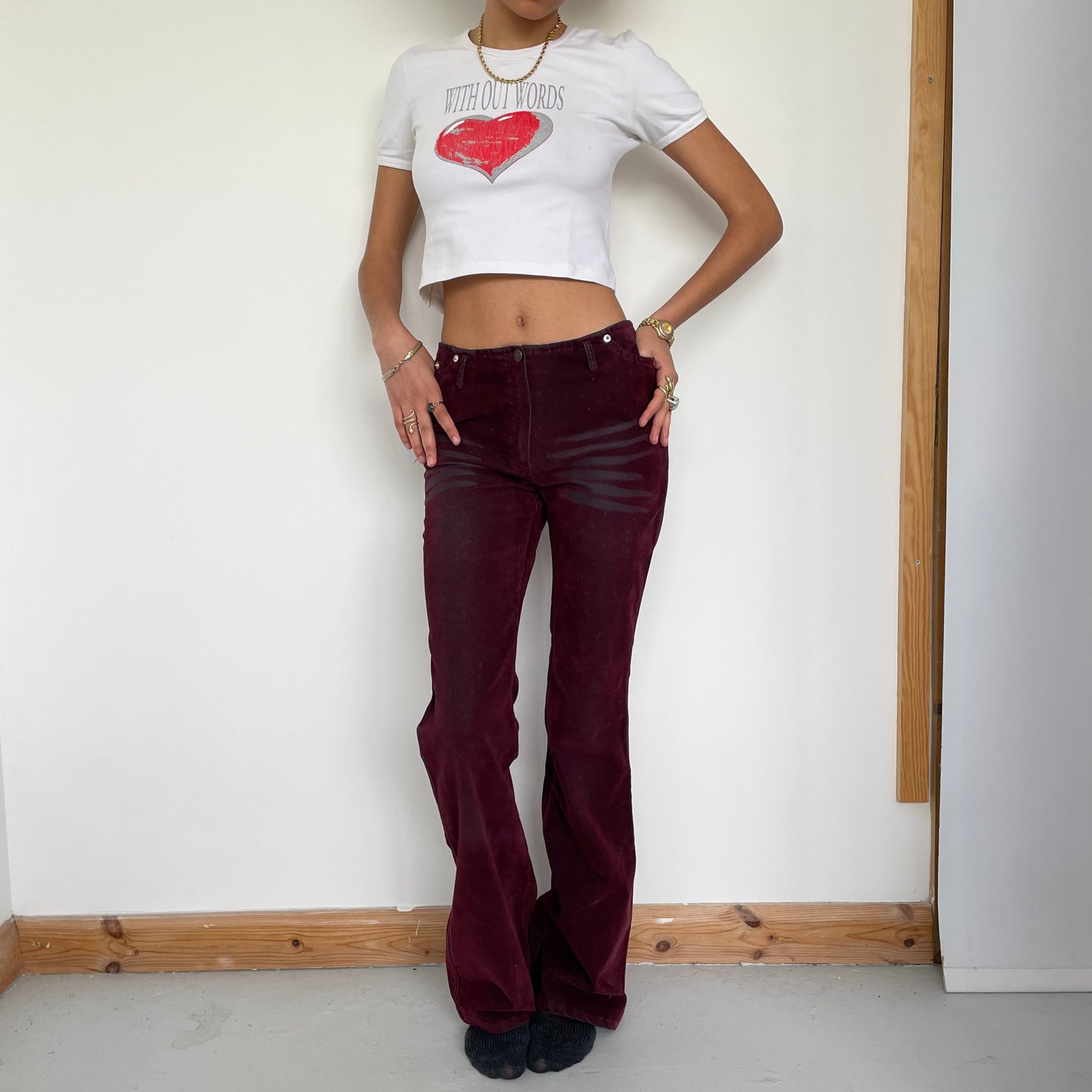 Vintage 00’s Suede Feel Flares - Size S