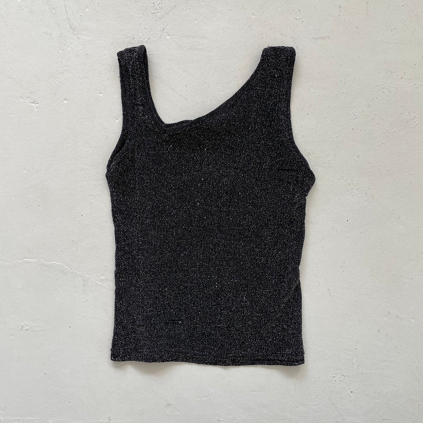 00’s Glitter Asymmetric Vest Top - Size XS