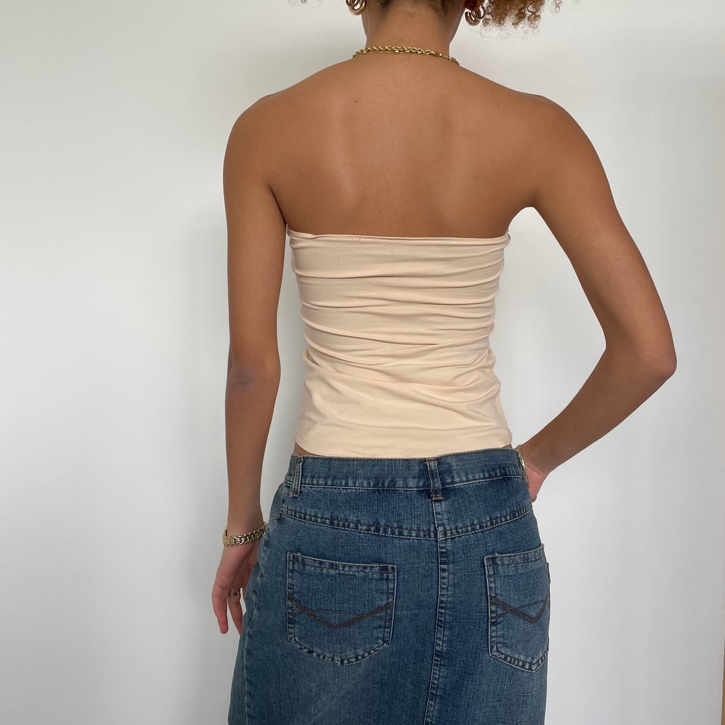 Vintage 00’s Beige Tube Top - Size XS/S