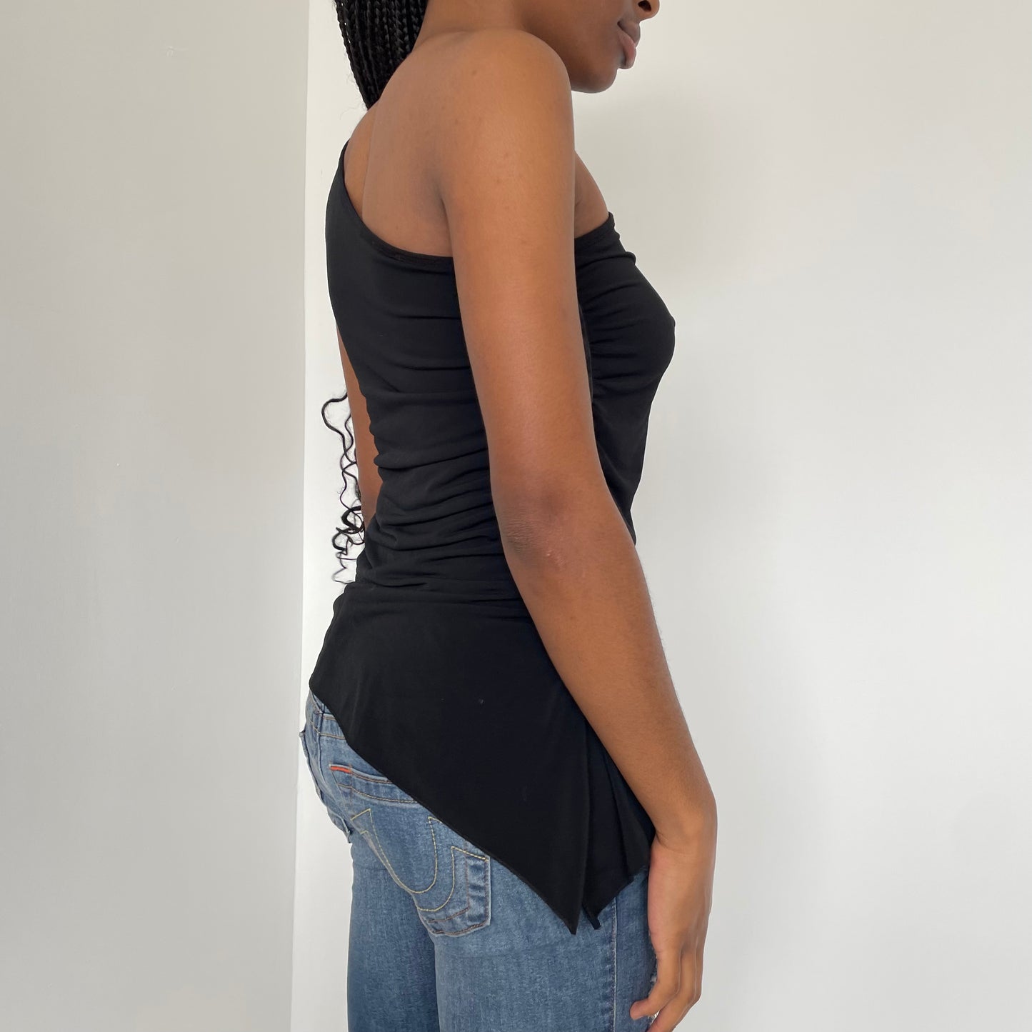 Vintage Y2K One Shoulder Asymmetric Top - Size M