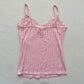 Vintage Y2K Pink Mesh Cami Top - Size XS/S