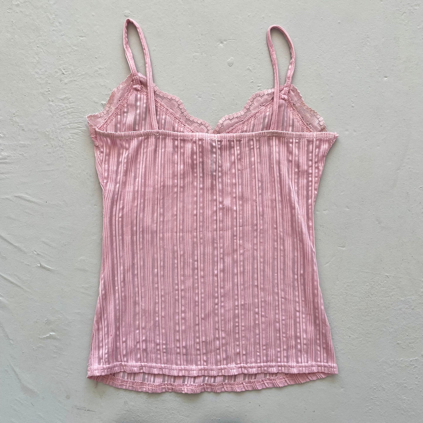 Vintage Y2K Pink Mesh Cami Top - Size XS/S