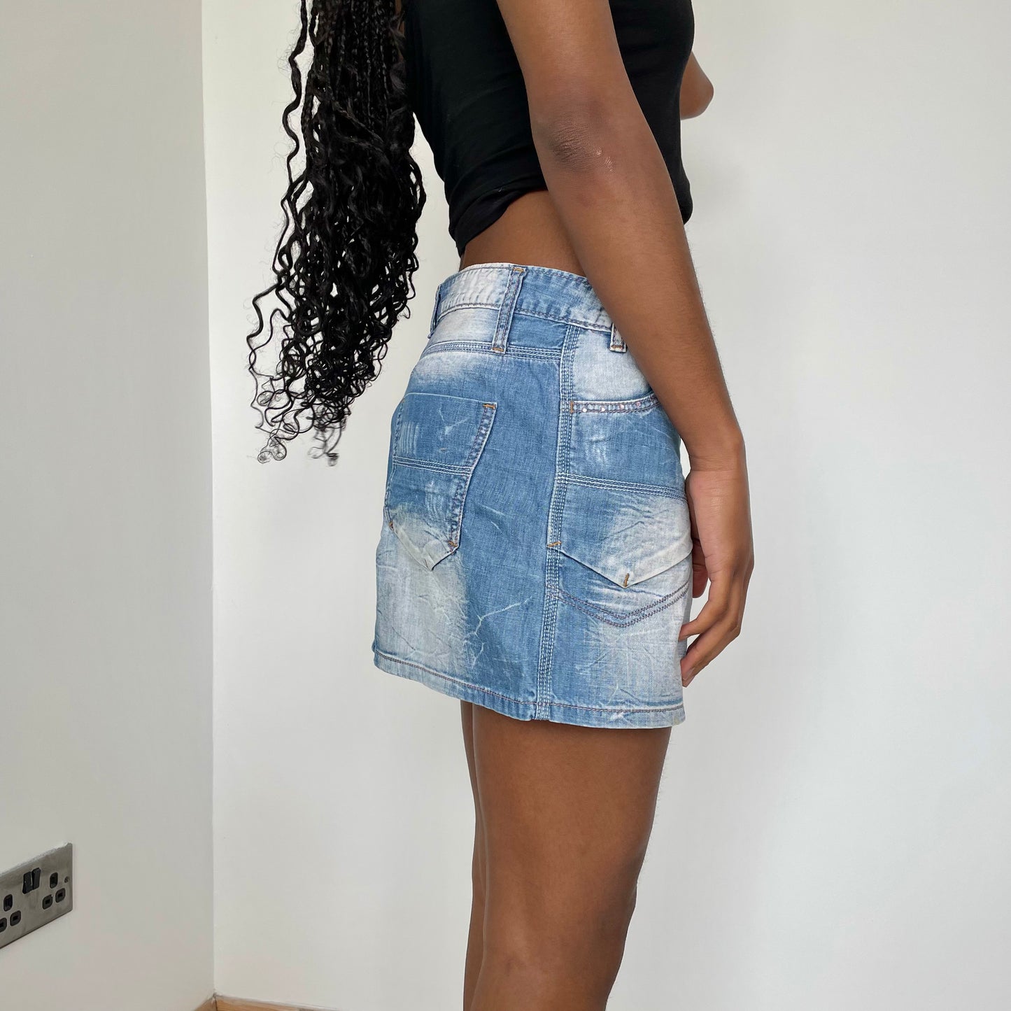 Vintage Y2K Denim Mini Skirt - Size S