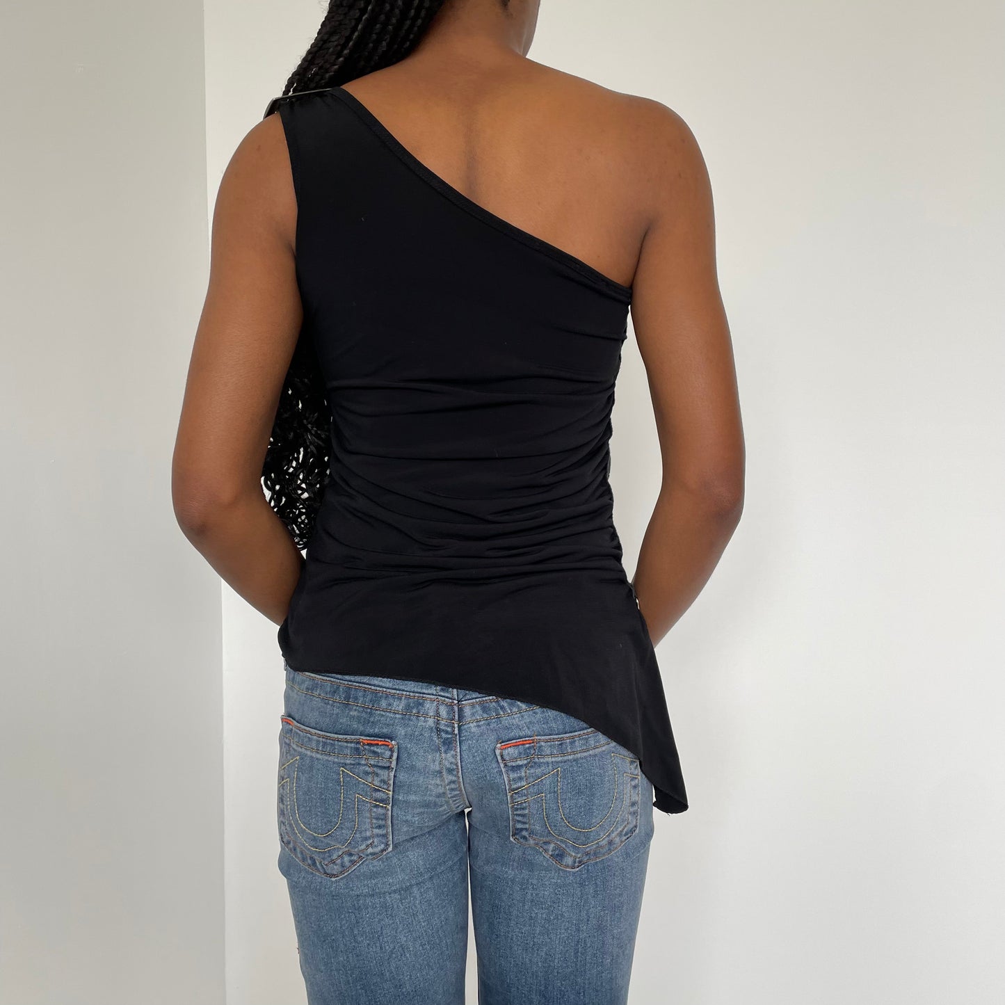 Vintage Y2K One Shoulder Asymmetric Top - Size M