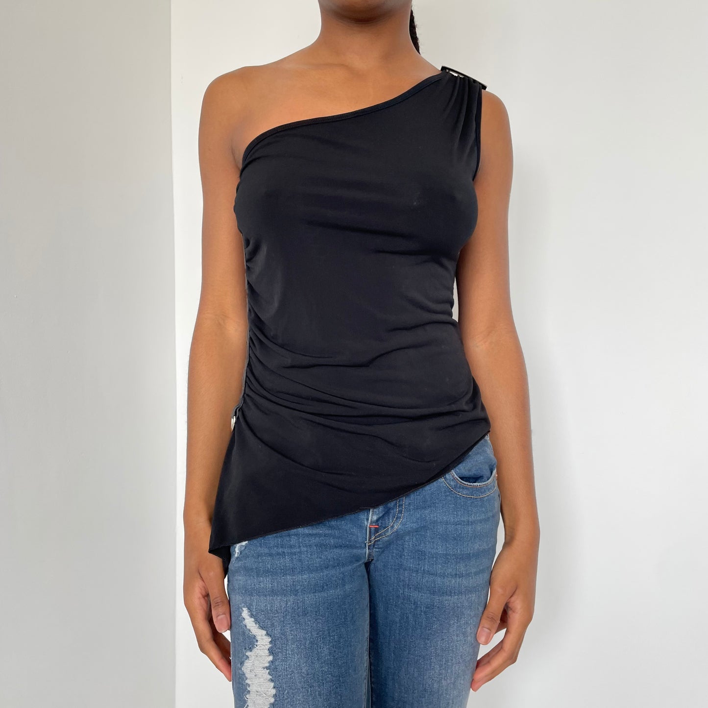 Vintage Y2K One Shoulder Asymmetric Top - Size M