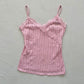 Vintage Y2K Pink Mesh Cami Top - Size XS/S