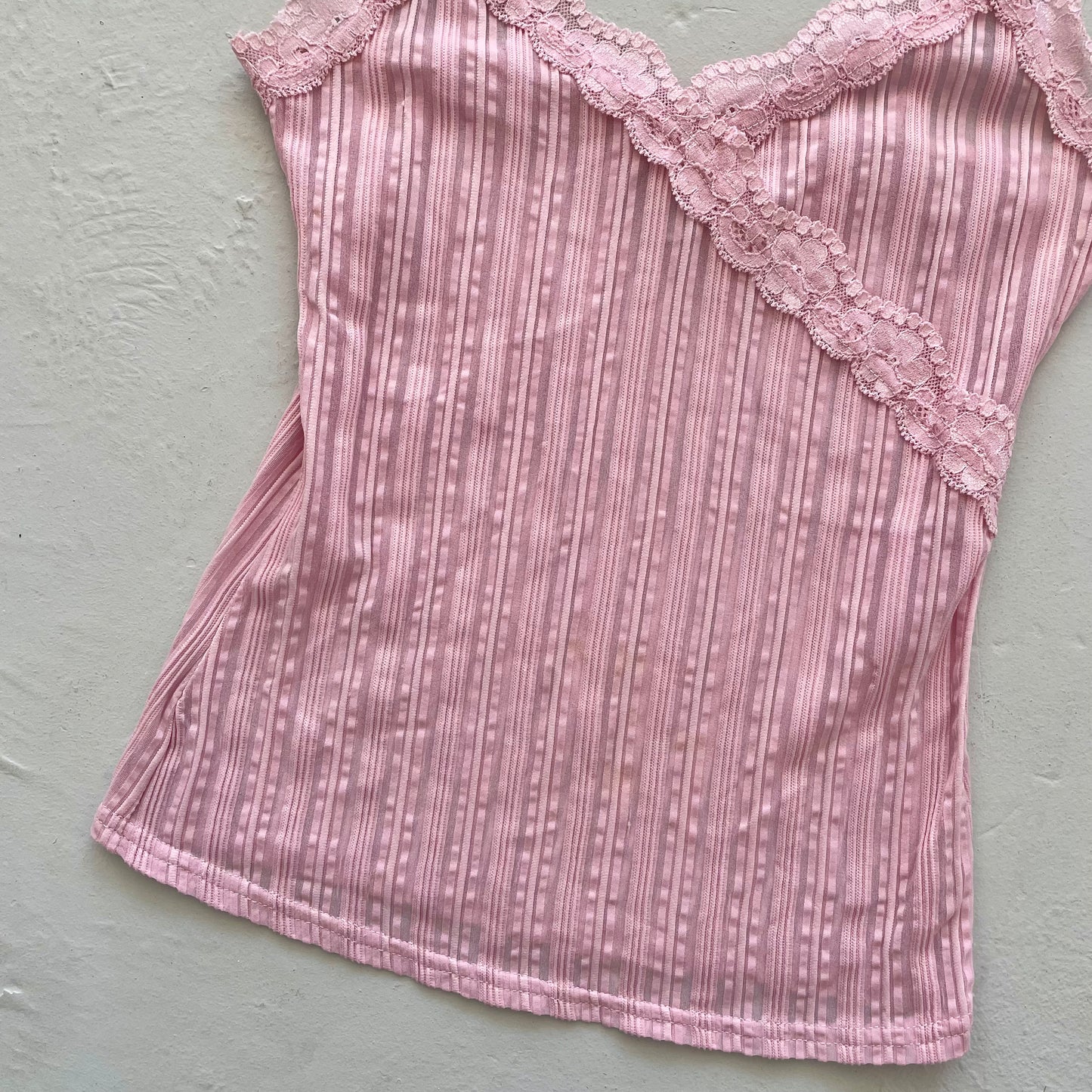 Vintage Y2K Pink Mesh Cami Top - Size XS/S