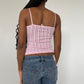 Vintage Y2K Pink Mesh Cami Top - Size XS/S