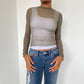 Vintage 90’s Long Sleeve Mesh Top - Size XS/S