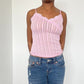 Vintage Y2K Pink Mesh Cami Top - Size XS/S