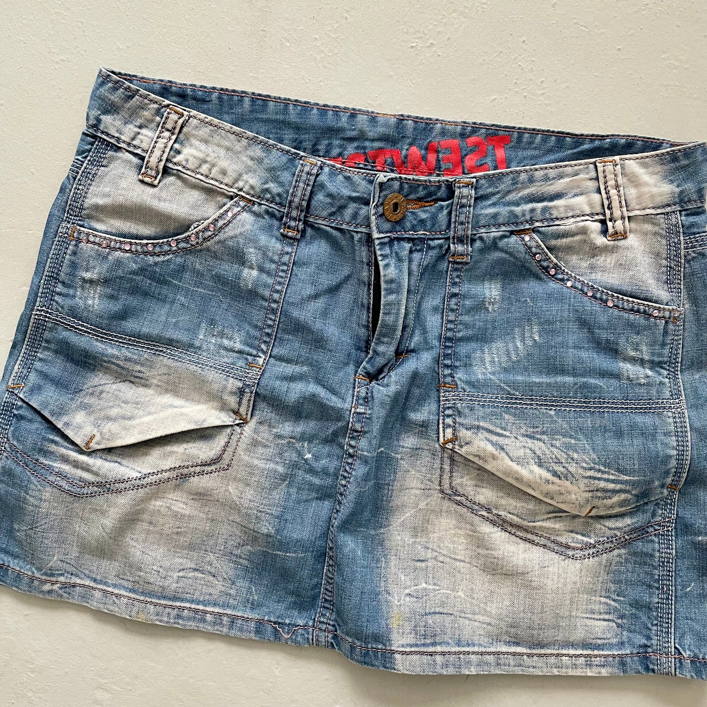 Vintage Y2K Denim Mini Skirt - Size S