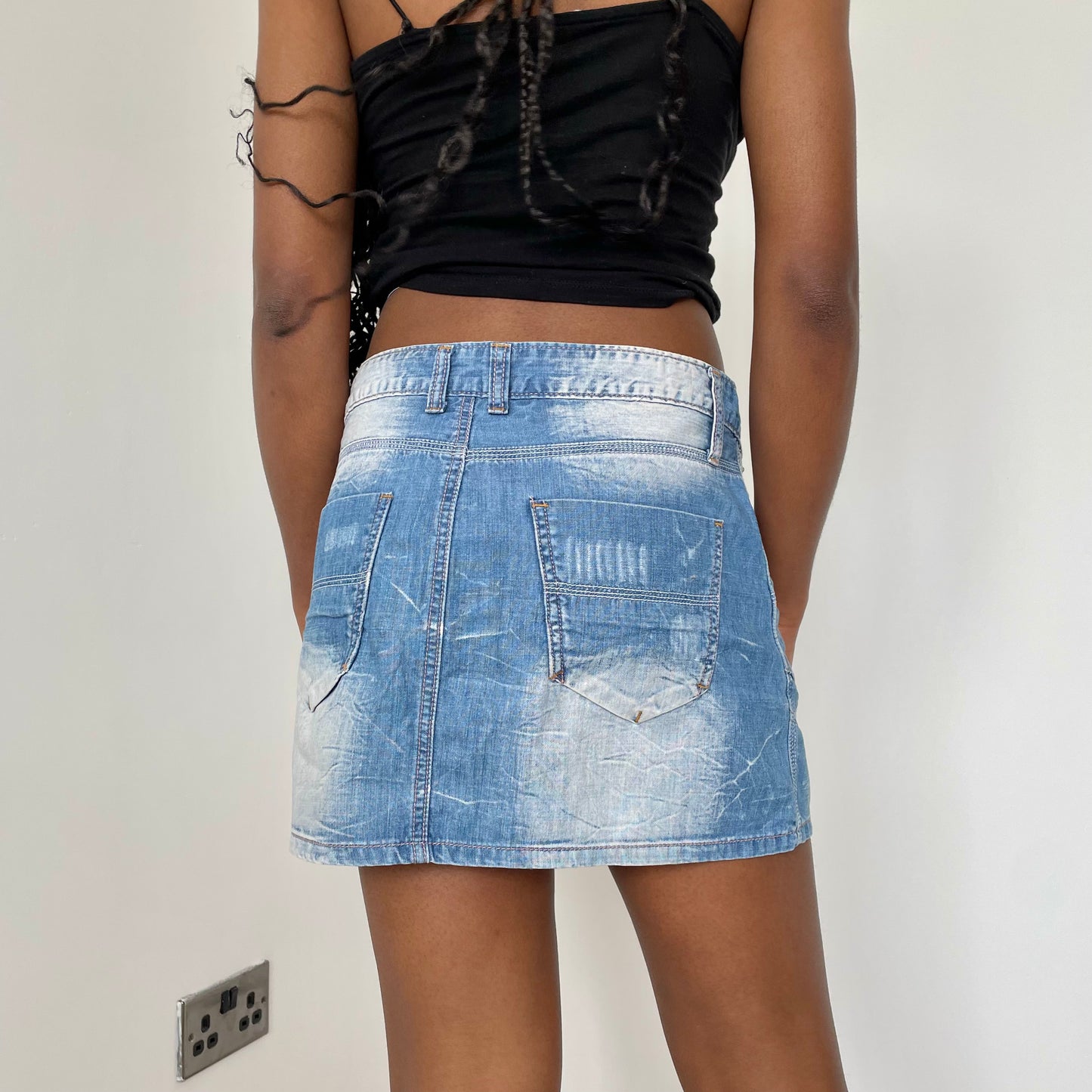 Vintage Y2K Denim Mini Skirt - Size S